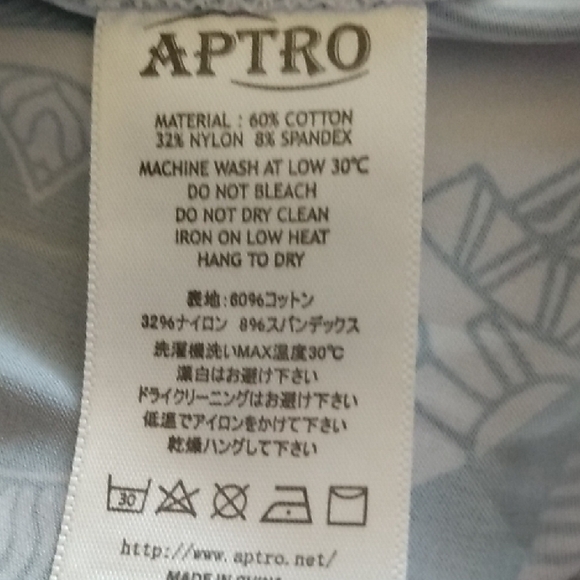 APTRO Mens Short Sleeve Button Up Shirt Blue White Abstract Print Size S - Picture 14 of 16